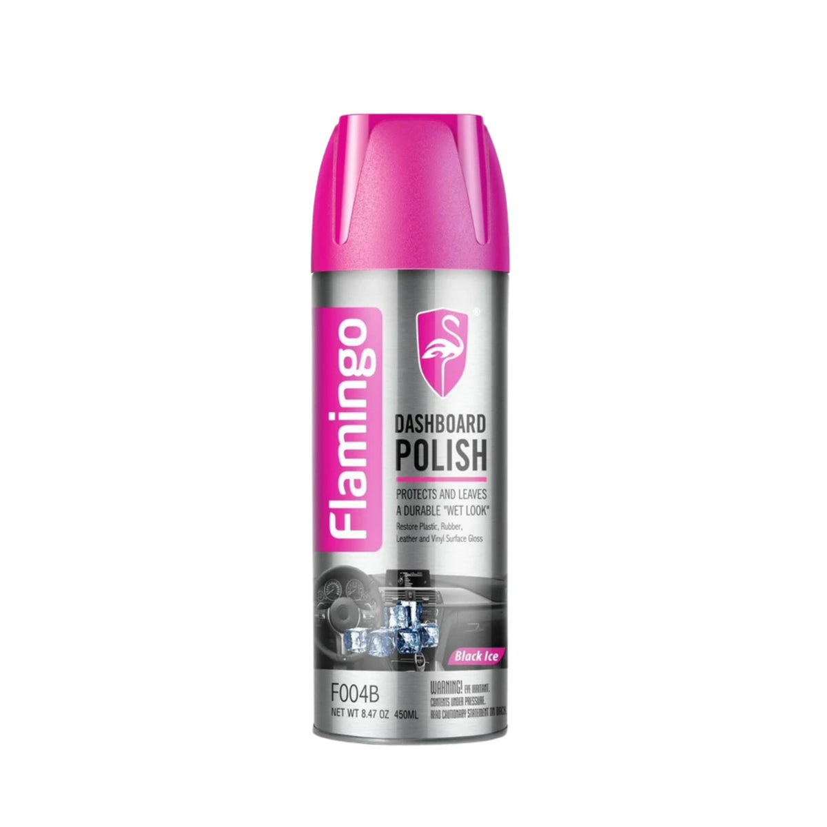 FLAMINGO DASHBOARD POLISH 450ML BLACK ICE