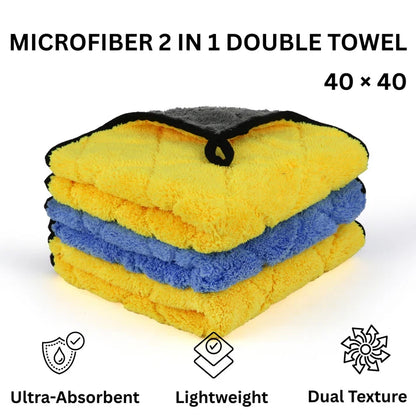 1 Pc Microfiber 2-in-1 Double Towel
